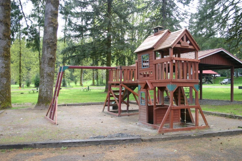 Kids playground at Lone Fir Resort
